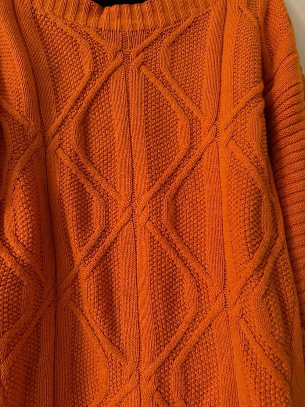 Bass Orange Cable Knit Sweater M - Picture 5 of 8
